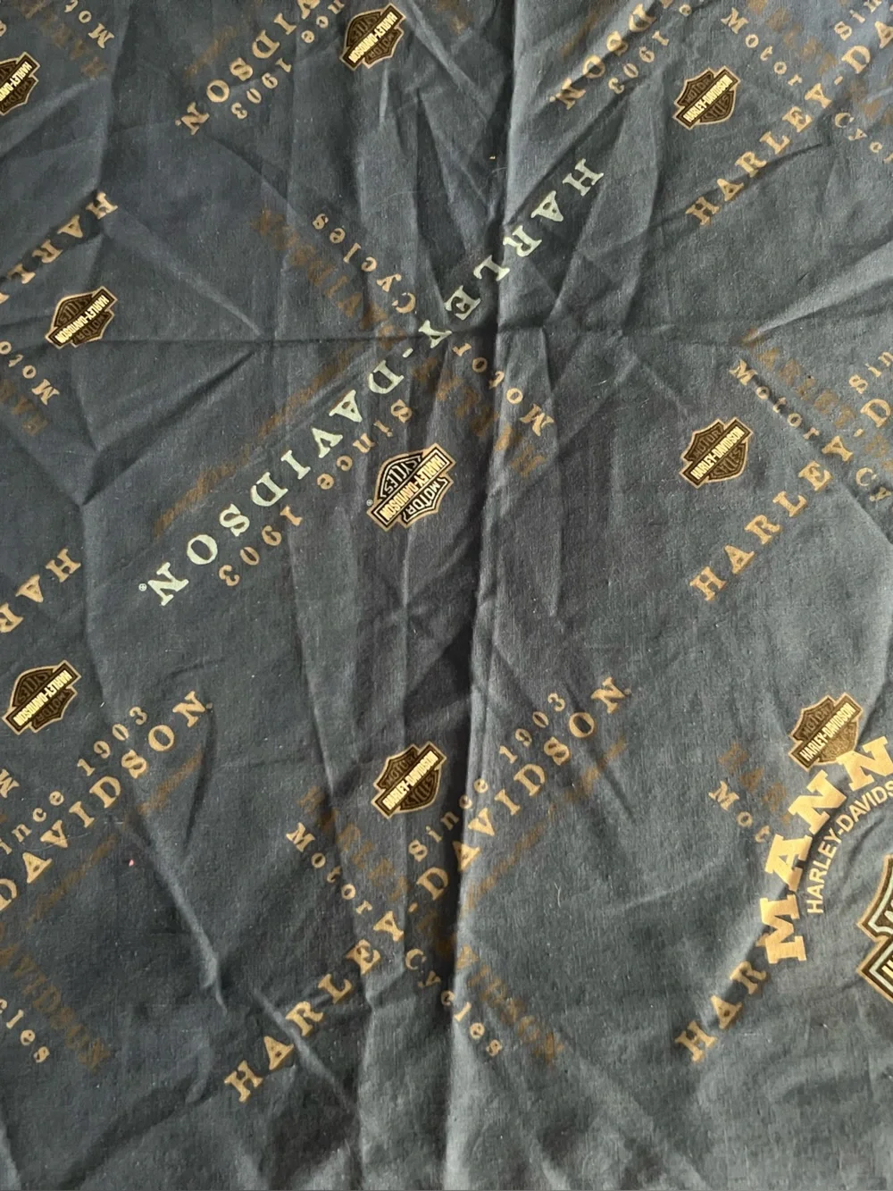 Harley-Davidson Blue and Gold Repeating Logo Scarf